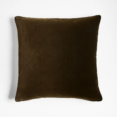 Faux Mohair Recycled 20"x20" Martini Olive Green Throw Pillow with Down-Alternative Insert