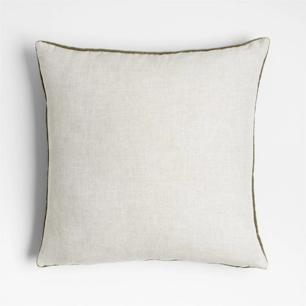 Faux Mohair Linen 20"x20" Garden Green Throw Pillow Cover