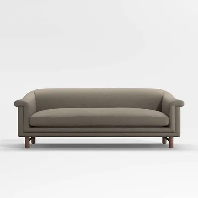 Faye Grey Roll-Arm Bench Seat Sofa