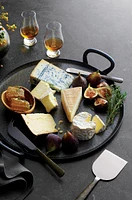 Feast Round Hammered Iron Serving Platter with Handles