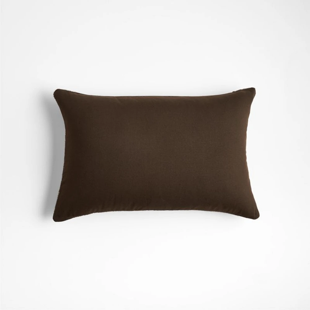 Fedo Wool Blend 22x15 Deep Brown Throw Pillow Cover