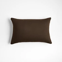 Fedo Wool Blend 22x15 Deep Brown Throw Pillow Cover
