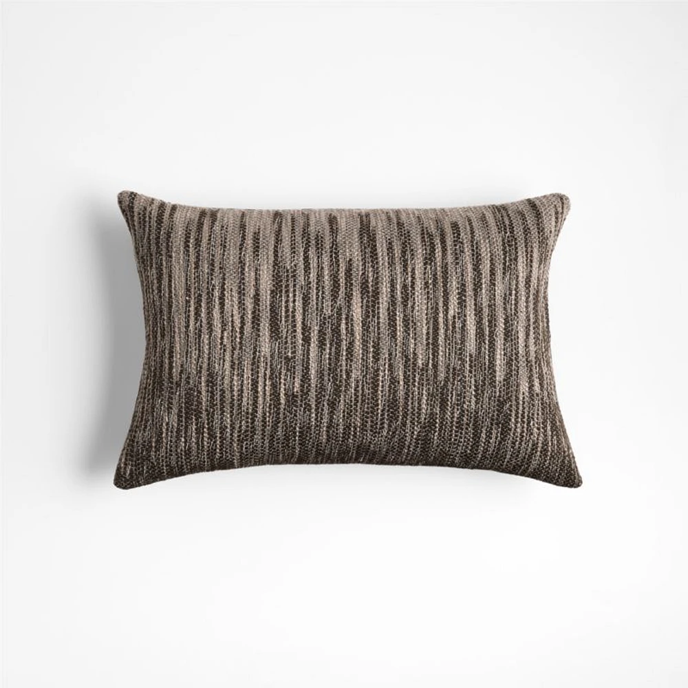 Fedo Wool Blend 22x15 Deep Brown Throw Pillow Cover