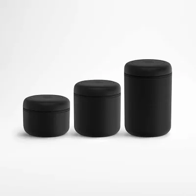 Fellow Atmos Vacuum Matte Black Airtight Food Storage Containers, Set of 3