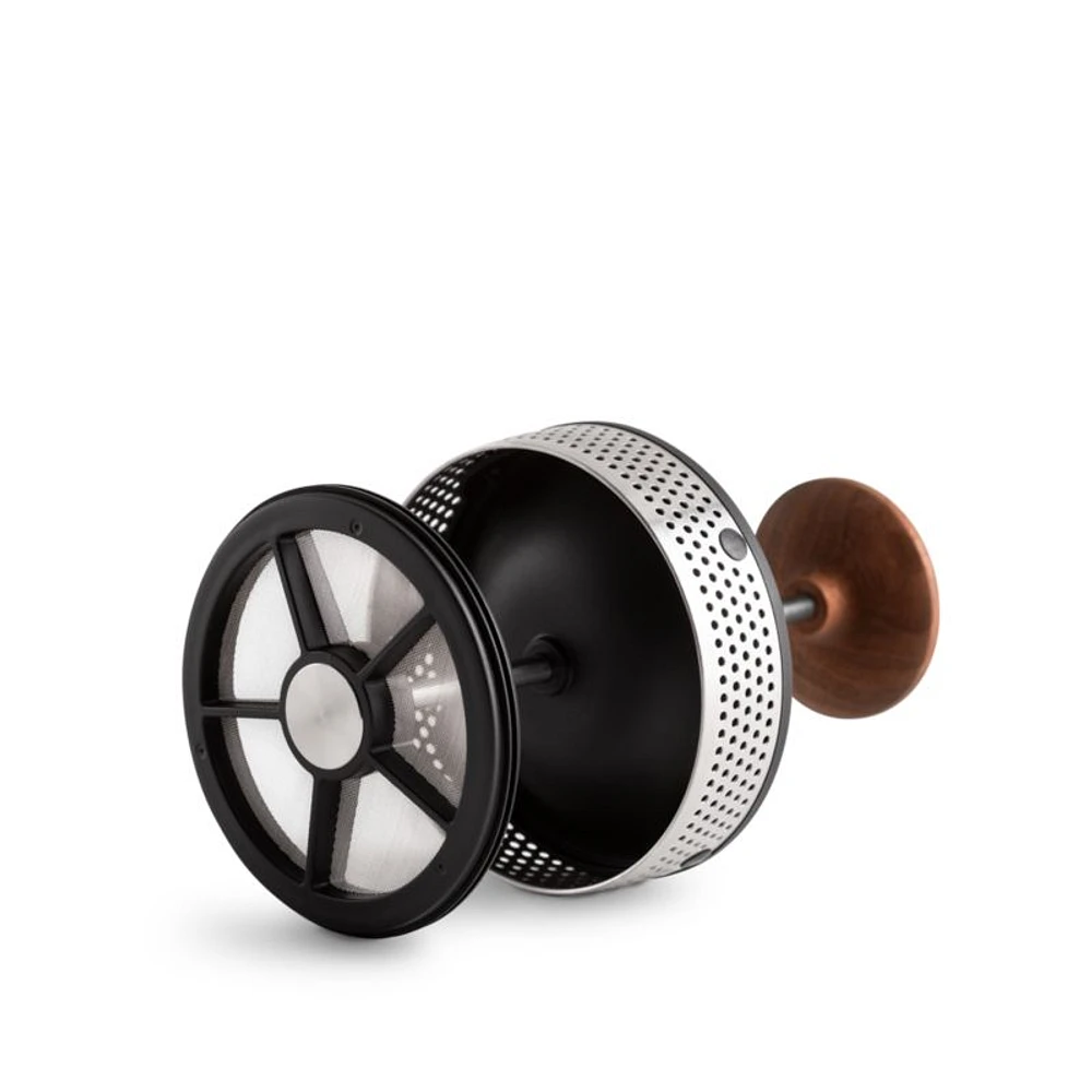 Fellow Clara French Press Matte Black with Walnut Accents