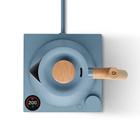 Fellow Corvo EKG Pro Electric Tea Kettle in Hazy Blue with Maple Accents