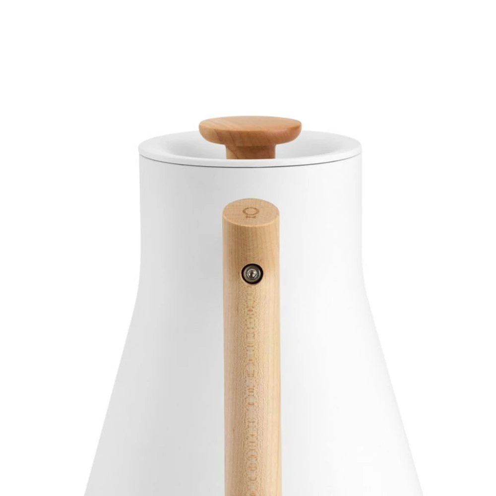 Fellow Corvo EKG Pro Electric Tea Kettle in Matte White with Maple Accents