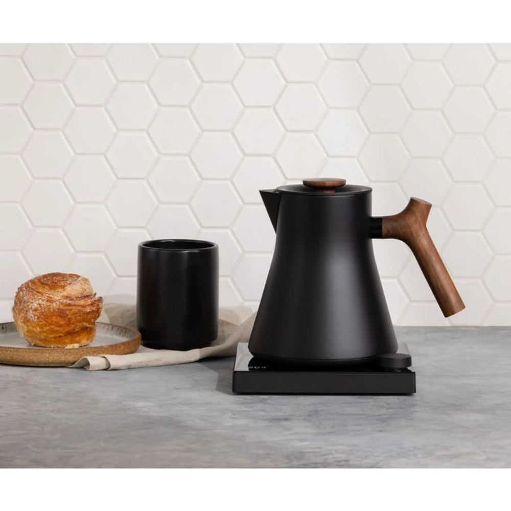Fellow Corvo EKG Pro Studio Electric Tea Kettle Matte Black with Walnut Accents