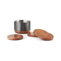 Fenton Graphite and Wood Wine Coaster Set