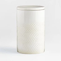 Fern 5 Lb Extra-Large White Ceramic Canister with Lid