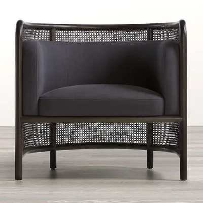 Fields Cane Back Charcoal Accent Chair