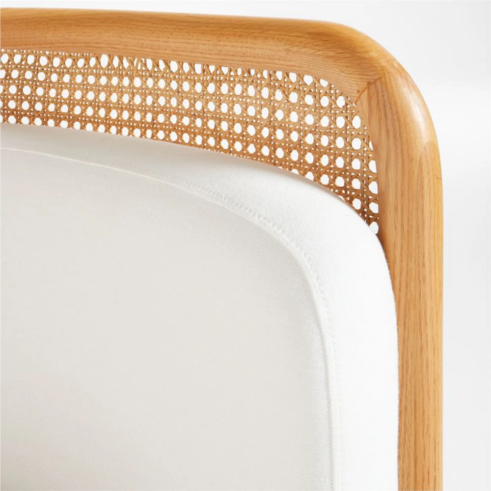 Fields Cane Back Natural White Swivel Accent Chair by Leanne Ford