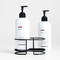 Fig + Amber Hand Soap and Lotion Set with Matte Black Caddy