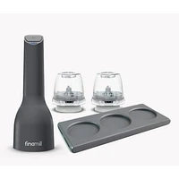 FinaMill Black Rechargeable Spice Grinder and Tray