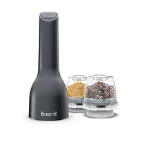 FinaMill Black Rechargeable Spice Grinder and Tray