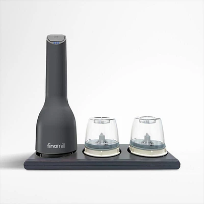 FinaMill Black Rechargeable Spice Grinder and Tray