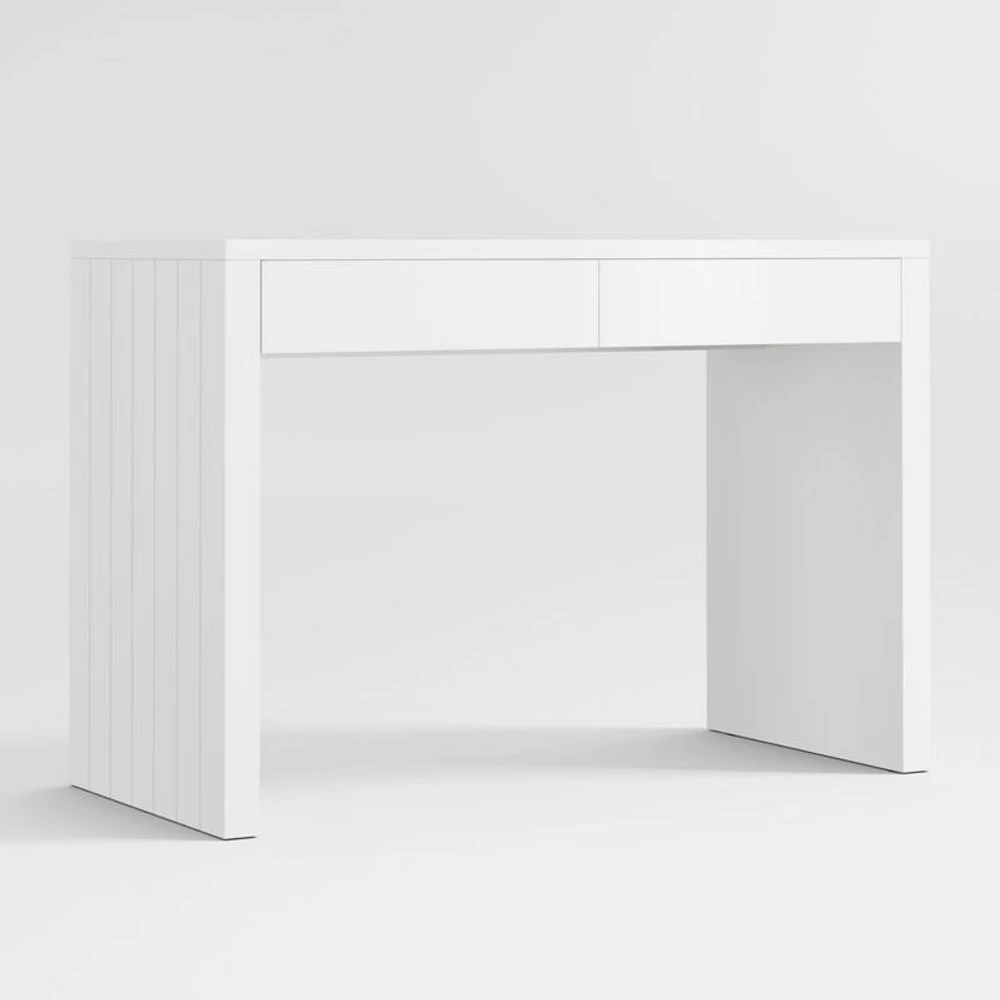Finn White Wood 2-Drawer Kids Desk