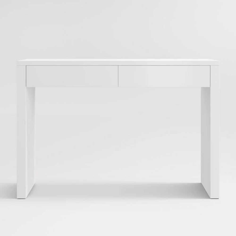 Finn White Wood 2-Drawer Kids Desk