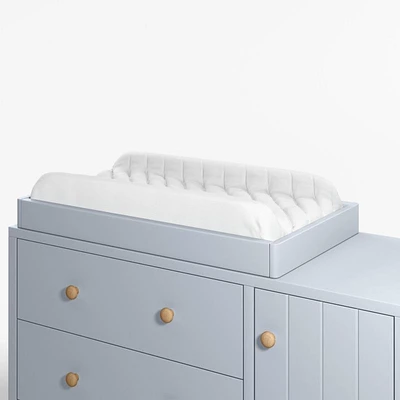 Finn Mist Blue Wood Changing Table Topper