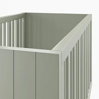 Finn Sage Green Wood Convertible Baby Crib with Toddler Bed Rail