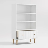 Finn Tall Wood 3-Shelf Kids Bookcase with Drawer
