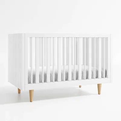 Finn White Wood Baby Crib