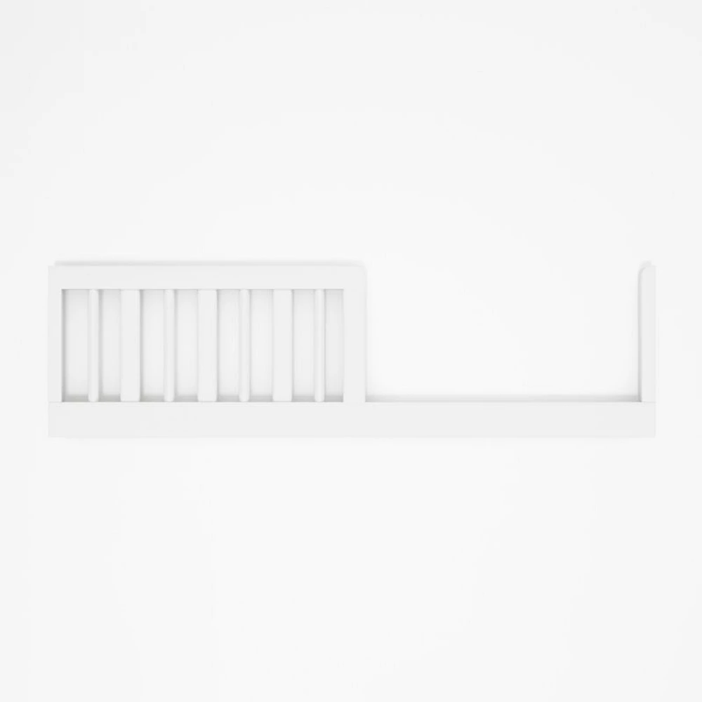 Finn White Wood Convertible Baby Crib with Toddler Bed Rail