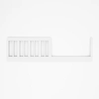Finn White Wood Convertible Baby Crib with Toddler Bed Rail