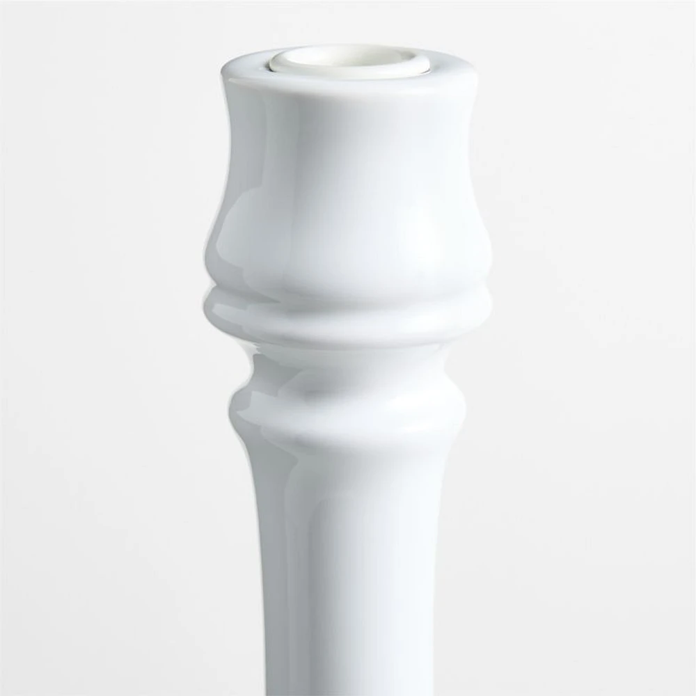 Firenze 16" White Ceramic Taper Candle Holder