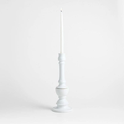 Firenze 16" White Ceramic Taper Candle Holder