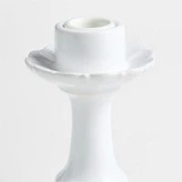 Firenze 5" White Ceramic Taper Candle Holder