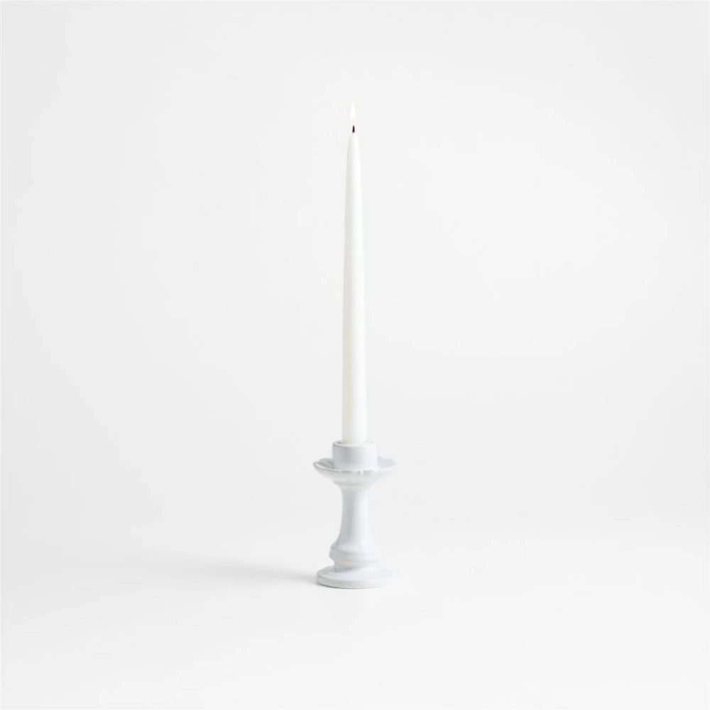 Firenze 5" White Ceramic Taper Candle Holder