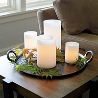 Feast Round Hammered Iron Serving Platter with Handles