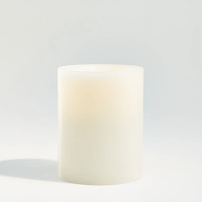 Warm White Flameless 4"x5" Wax Pillar Candle