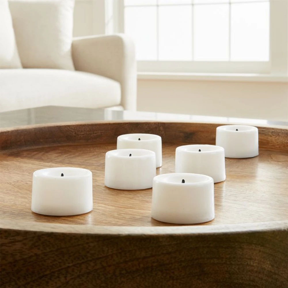 Flameless White Tealights, Set of 6