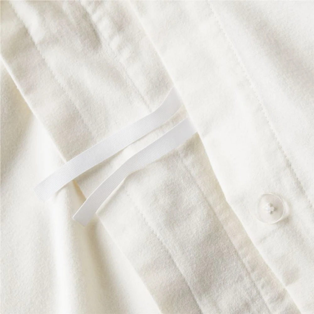 Cozysoft Organic Flannel Arctic Ivory Full/Queen Duvet Cover