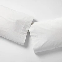 Cozysoft Organic Flannel Grey Stripe Standard Pillowcases, Set of 2
