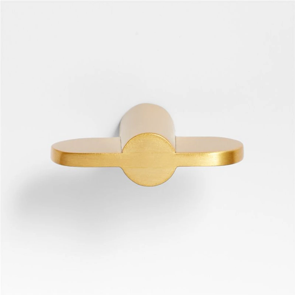 Flat Bar Brushed Brass Cabinet Knob