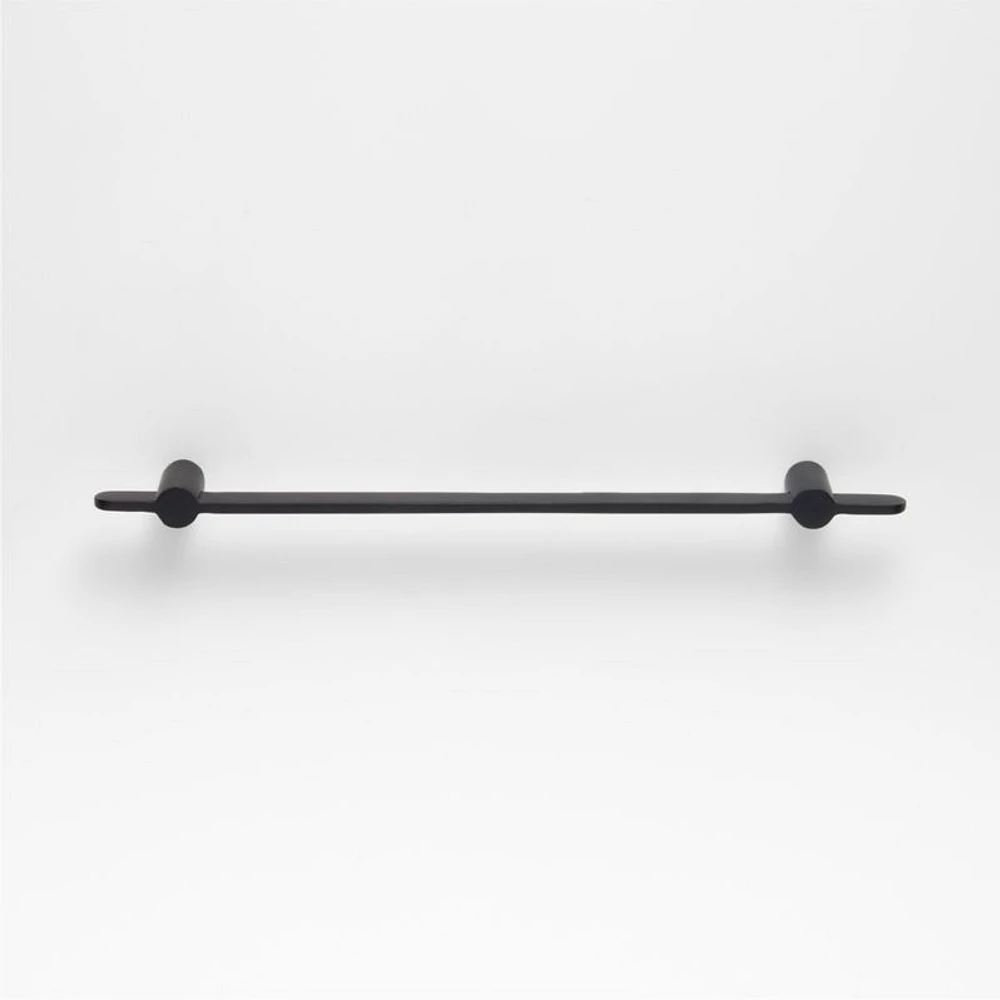 Flat 6" Matte Black Cabinet Drawer Bar Pull