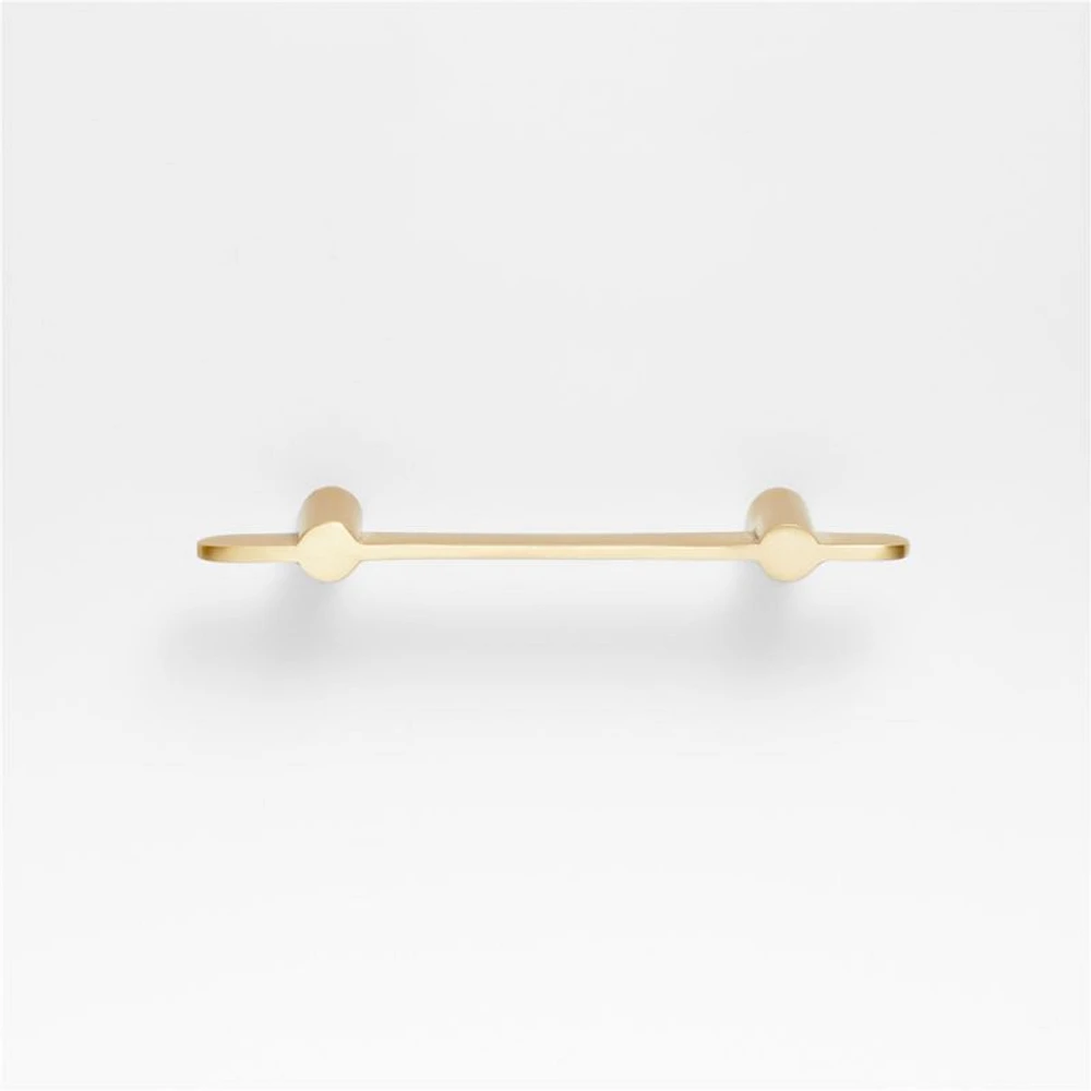 Flat 3" Brushed Brass Cabinet Drawer Bar Pull
