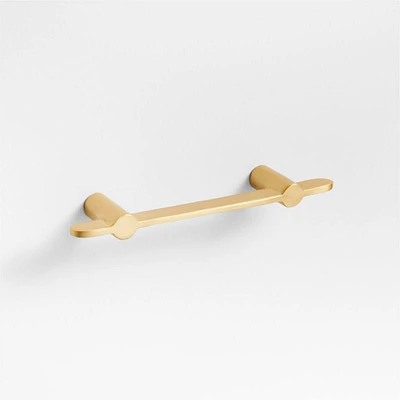 Flat 3" Brushed Brass Cabinet Drawer Bar Pull