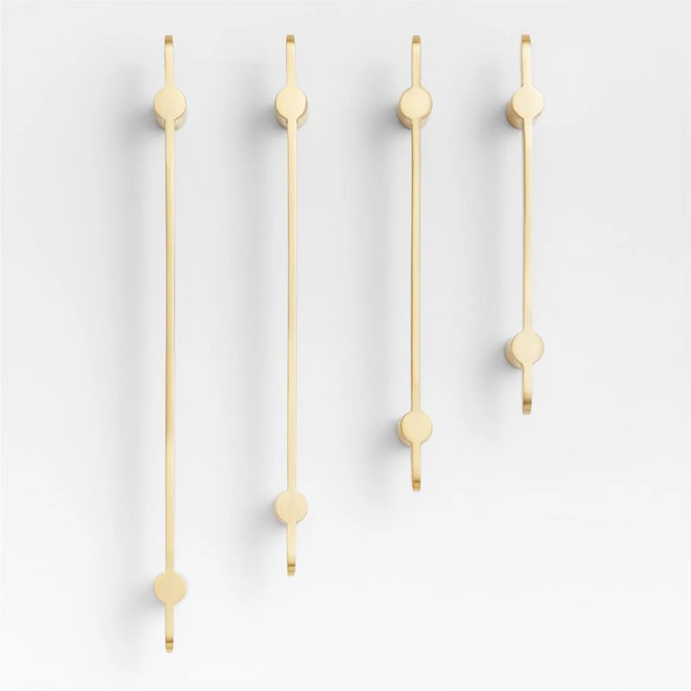 Flat 3" Brushed Brass Cabinet Drawer Bar Pull