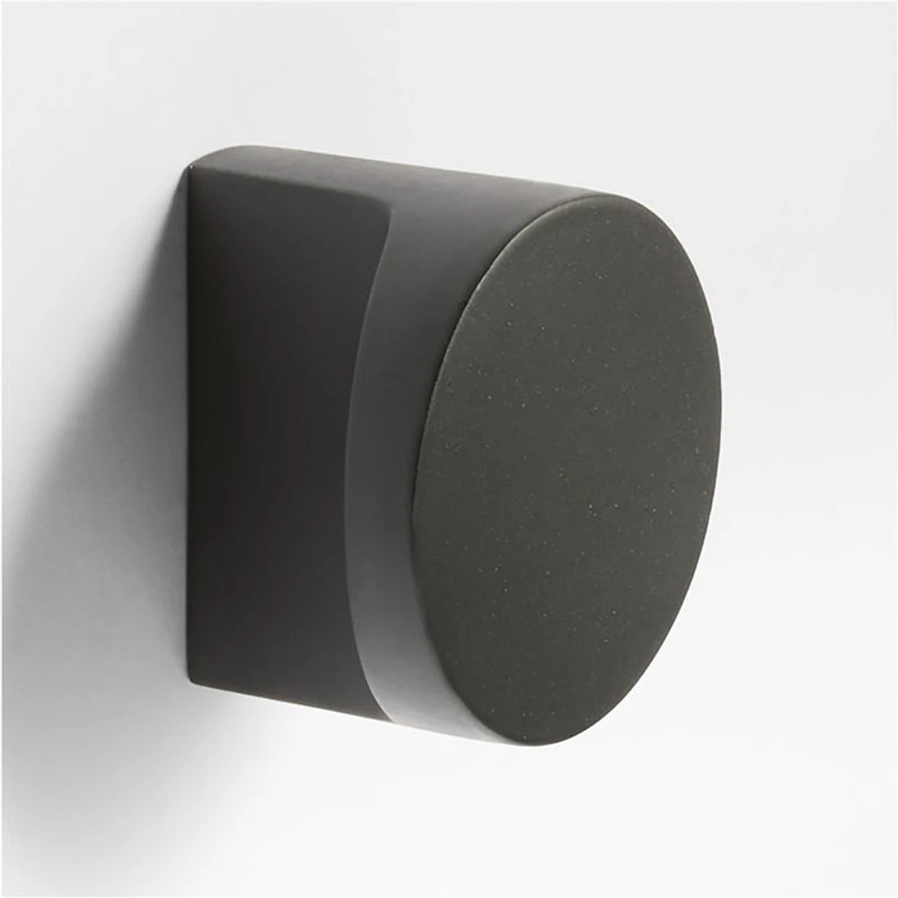 Flat Round Matte Black Cabinet Knob