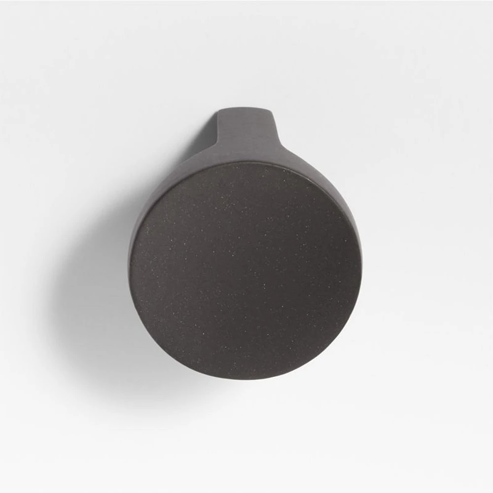 Flat Round Matte Black Cabinet Knob