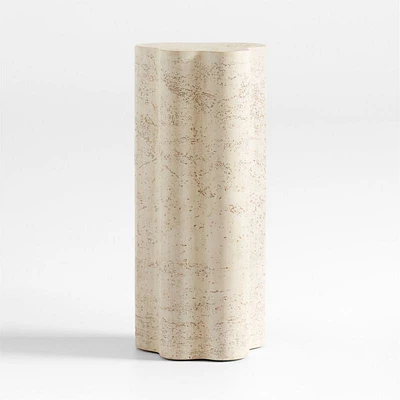 Fleur Tall Faux Travertine Resin Drink Table