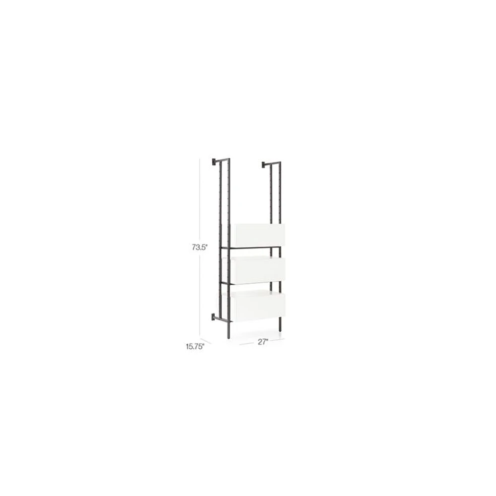 Flex White 3-Drawer Bookcase