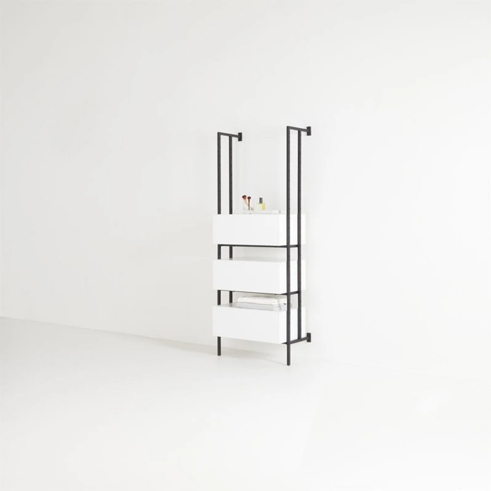 Flex White 3-Drawer Bookcase
