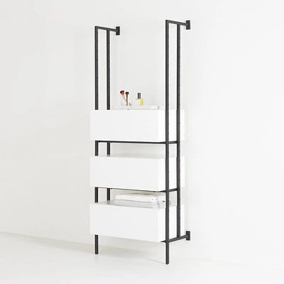 Flex White 3-Drawer Bookcase