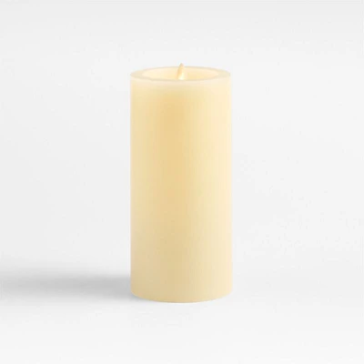 Ivory Flicker Flameless 4"x8" Wax Pillar Candle