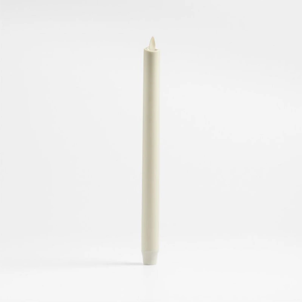Flicker Flameless White Taper Candle 12"